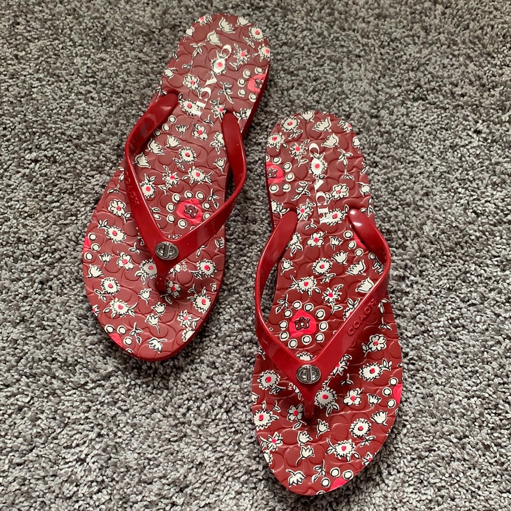 COACH Floral Flip Flops